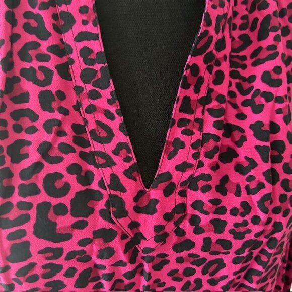 Zadig & Voltaire Titus Leopard Print Framboise Blouse - Picture 4 of 8